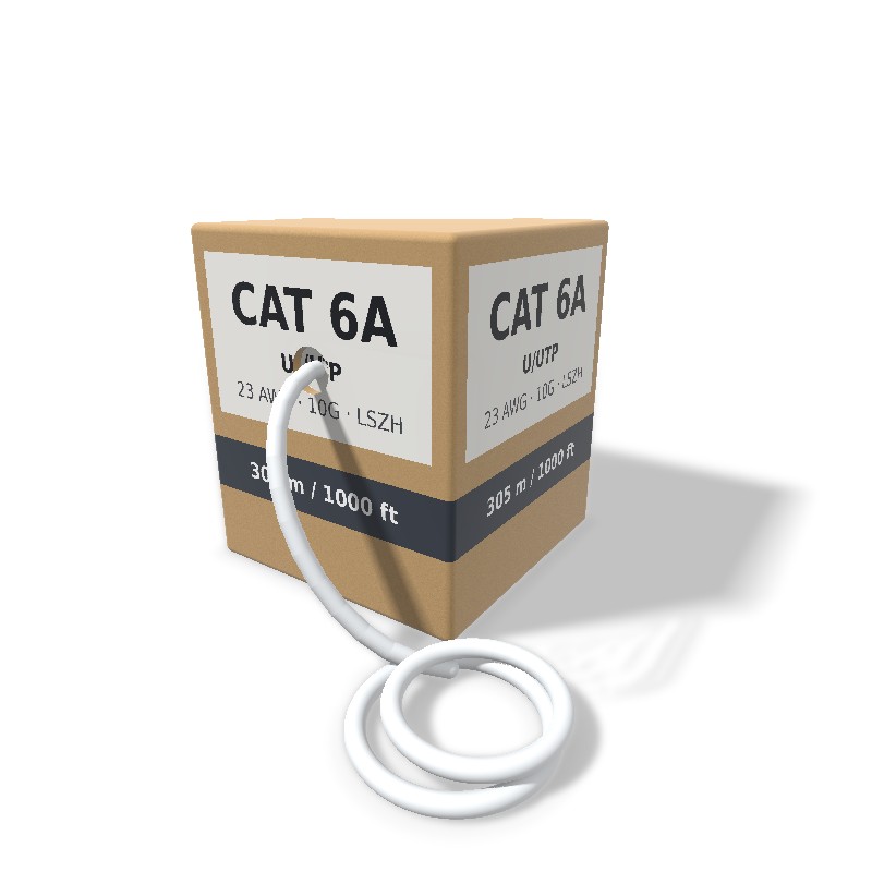 ProLink Cat6A U/UTP Cable, LSZH, 305 m Box – White (PL-C6A-LSZH-W)